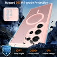 thumbnail image 5 of ELEHOLD Slim Magnetic Mag-Safe Case for Samsung Galaxy S25 Edge, Shockproof Matte Protective Drop Protection Anti-Fingerprint Grip Camera Lens Bumper Case Cover with Screen Protector,Pink, 5 of 6