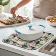 thumbnail image 3 of Microfibre Drying Mat for Kitchen Pink and White Gouache Floral Pattern Dish Drying Drainer Mat Absorbent Pioneer Drying Mat Washing Up for Glass, Plate & Cup 16inch X 18inch, 3 of 7