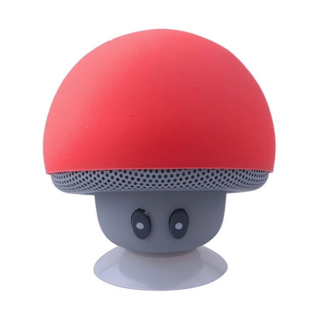 Soporte para teléfono con ventosa con altavoz Bluetooth con forma de hongo de dibujos animados, pequeño estéreo portátil para exteriores Inevent DZ4785-04B