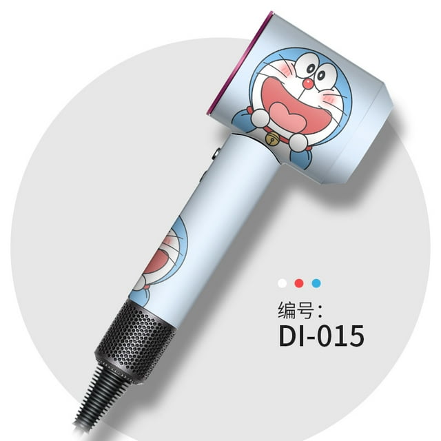 2Pcs Creative Scratch-Resistant Film - Dyson Hair Dryer Protective Skin Sticker - Magnesium Durable Material (Doraemon-A)