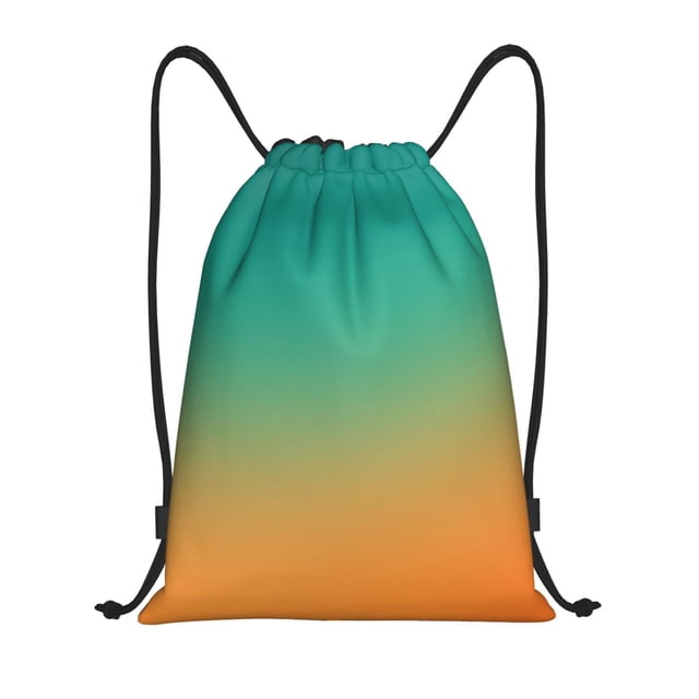 Fotbe Orange To Teal Gradient1 Bolsa Mochila con Cordón Estampada, Bolsa de Gimnasio Deportiva, Bolsa Cinch, Bolsa con Cordón para Hombres y Mujeres-Medium