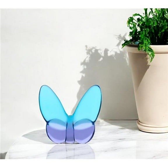 HomeRoots 554013 3 in. Blue & Purple Crystal Butterfly Figurine Tabletop Sculpture