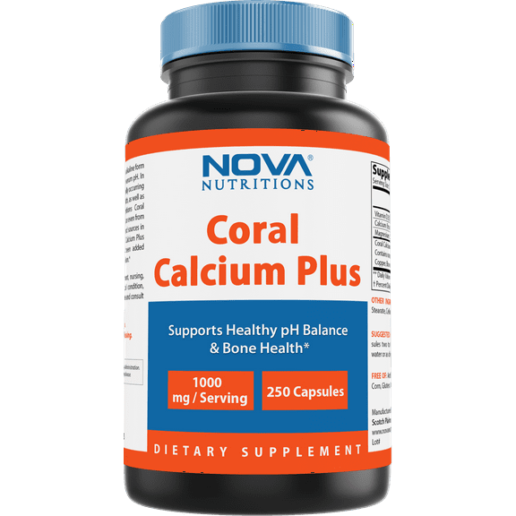 Nova Nutritions Coral Calcium Plus 1000 mg 250 Capsules