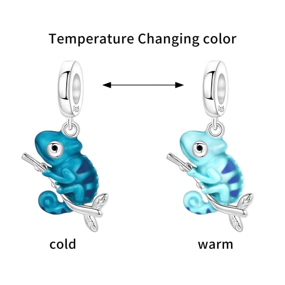 Silver Plated Chameleon Charm Bead for Bracelet Making