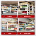 thumbnail image 3 of AUHUP 4-Tier Garage Storage Shelves 5000LBS Heavy Duty Metal Shelving 60" W Shelving Unit for Warehouse,Basement Industrial,Commercial Utility Rack Shelf, White, 70"H x 60"W x 24"D, 3 of 11