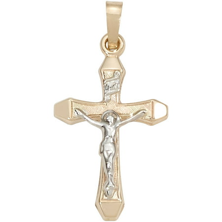 14kt Gold Two-Tone Crucifix Cross