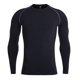 thumbnail image 5 of Blusas y camisas de manga larga con cuello redondo para hombre, estilo casual, de color liso, para correr, fitness, de poliéster., 5 of 7