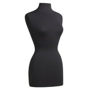 SSWBasics Black Dressmaker Torso - 29"H - Black Dress Form Mannequin Torso - Pinnable Female Dressmaker Form with Jersey Fabric - Ideal for Tailoring Sewing and Displaying Dresses