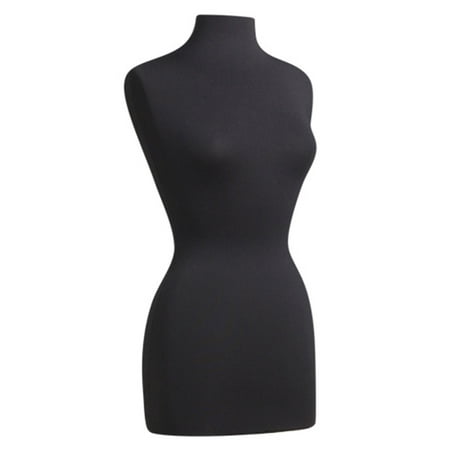 SSWBasics Black Dressmaker Torso - 29"H - Black Dress Form Mannequin Torso - Pinnable Female Dressmaker Form with Jersey Fabric - Ideal for Tailoring Sewing and Displaying Dresses