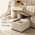 thumbnail image 5 of VANACC Sectional Sofa Bed with Storage and Soft Seat ,Reversible Pull Out Couch for Living Room,Beige, 5 of 10