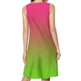 thumbnail image 2 of Pink green gradient Spring Summer Dresses for Women Fashion T-shirt Dress Casual Sleeveless Loose Sundress with Pockets, 2 of 5