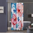 thumbnail image 2 of Small Stall 36"x72" Watercolor Floral Shower Curtain Set with Hooks,Blush and Teal Leaves Flowers Bathroom Curtain, Modern Minimalist Waterproof Bath Curtain for Bathroom Decor, 2 of 6