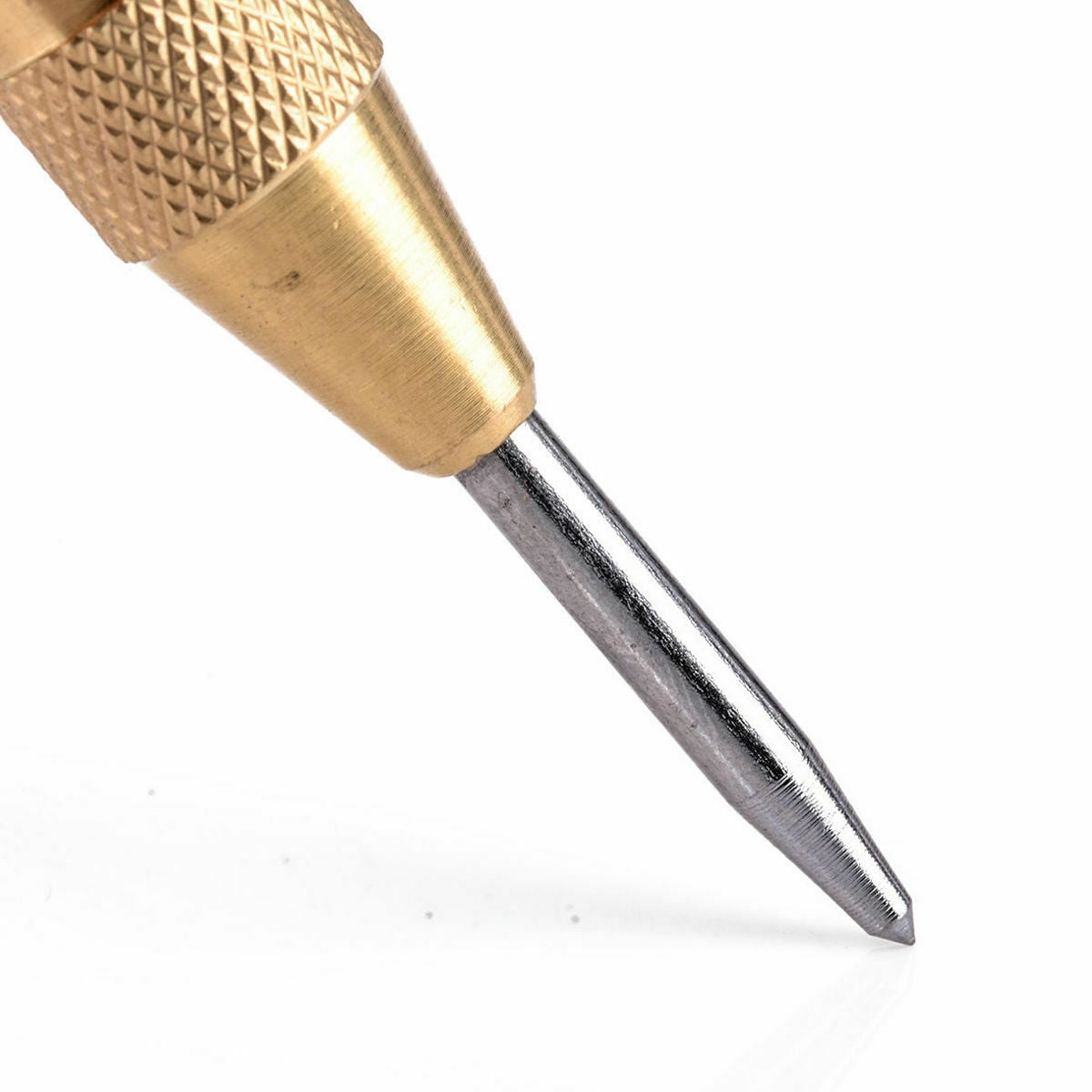 KLJKUJ 5 Inch Automatic Center Pin Punch Spring Loaded Marking Starting Holes Tool Wood Press Dent Marker Woodwork Tool Drill Bit Golden Common