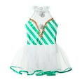 thumbnail image 5 of vastwit Kids Girls Candy Cane Stripes Ballet Dance Dress Christmas Carnival Performance Costume Green 12, 5 of 7