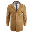 thumbnail image 4 of Mens Trench Coat Slim Fit Notched Collar Jacket Fall Winter Wool Trench Coat Men Warm Soft Overcoat Windbreaker Casual Jacket, Z03 Khaki, Size XL, 4 of 5