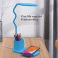 thumbnail image 6 of Summercome Desk Lamp for Home Bedroom, 3 Brightness Level Dimmable, LED Desk Lamp Wireless Charger with Pen Holder, Eye-Caring Table Lamps 3 Color, Flexible Touch Control Kids Night Light, Blue, 6 of 9