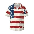 thumbnail image 5 of Daiia Vintage American Flag Men's Linen Shirts Short Sleeve Casual Shirts Button Down Shirt for Men Beach Summer Wedding Shirt-X-Large, 5 of 6