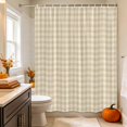 thumbnail image 6 of Cream Plaid Shower Curtains for Bathroom, Gingham Checked Minimalist Modern Waterproof Fabric Shower Curtain, Decorative Bathroom Curtain for Bathtub, 72"x72", No Hooks Included, 6 of 9