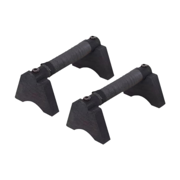 Lipstore 2 Pieces Wood Push up Bars Bracket Parallettes Bar for Fitness Floor Workout Black L