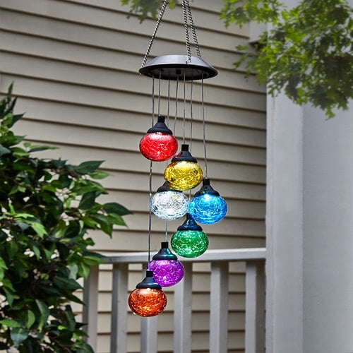 Glass Globe LED Solar Light MobilesMulti