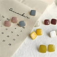 thumbnail image 4 of XmhyTop-A 1 Pair Red Square Stud Earrings, Small Delicate Minimalist Everyday Earrings,White, 4 of 5
