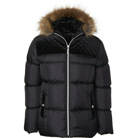 Limited Too Toddler Girl Faux Fur Trim Velvet Yoke Winter Jacket Coat