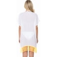 thumbnail image 2 of HAPPY BAY Women's Chiffon Summer Beach Open Front Holiday Kimono Beachwear Duster Cardigans for Women XL-XXL Ice Yellow_AB739, 2 of 5