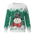 thumbnail image 4 of ZXLBBD Women's Fall Winter Christmas Snowflake Snowman Printed Round Neck Shoulder Long Sleeve Sports Active Sweatshirts Casual Outdoor Versatile Daily Wear, 4 of 4