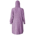 thumbnail image 5 of Arlun Aran Cardigan Sweaters for Women Oversized Cable Knit Open Front Hooded Cardigans Coats Solid Color Long Sweater Coats Fashion Winter Warm Outwear Purple XL, 5 of 5