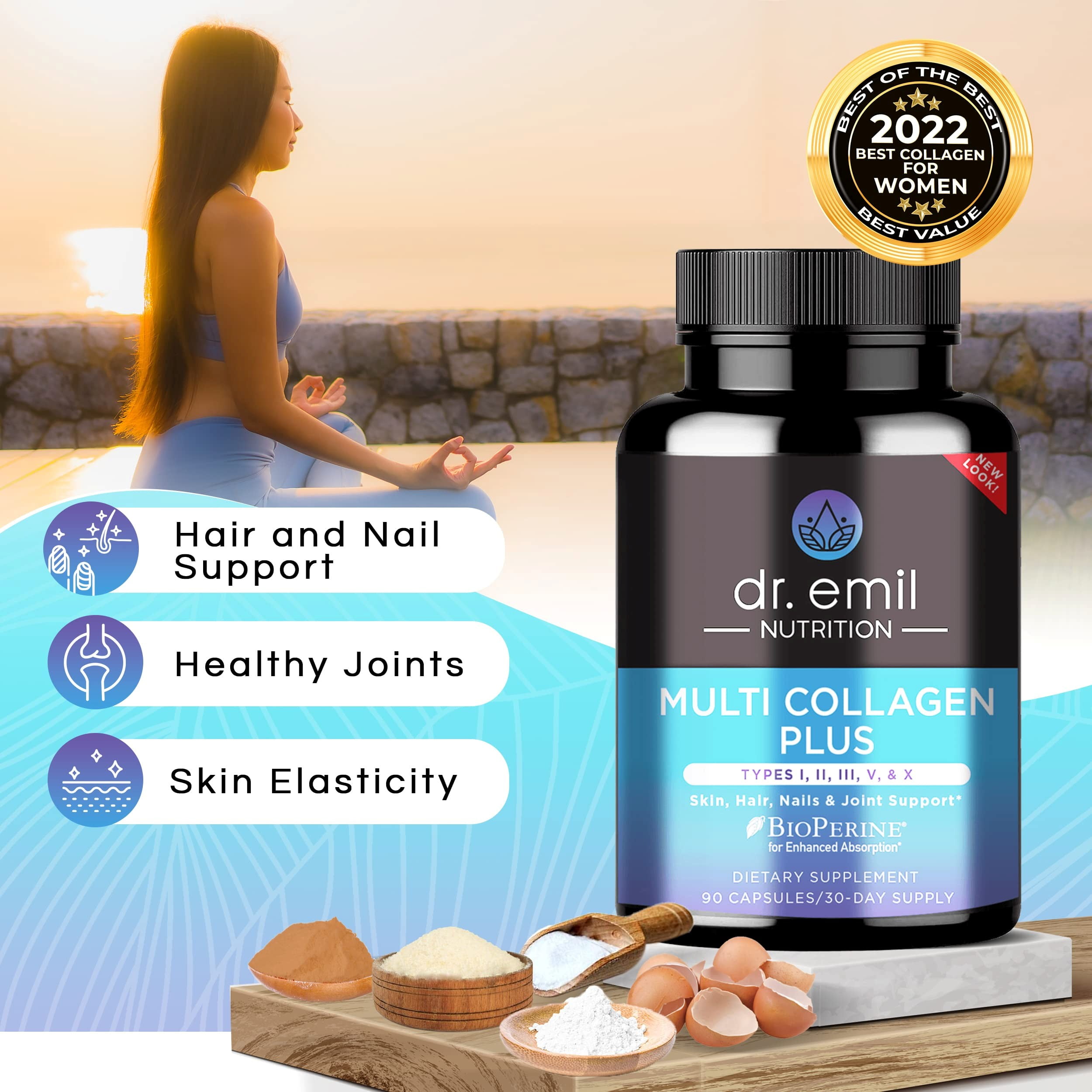 DR. EMIL NUTRITION Multi Collagen Plus, 90 Count, 30 Servings, 3 Pack