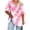 Pink, variant on Wenini Tie Dye T-Shirts for Women V Neck Short Sleeve Casual Loose Summer Tops Plus Size Oversized Tee, Pink 3XL