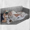 thumbnail image 6 of Indie Soft Flannel Fleece Throw Blanket, Urban Cat Dog Characters Musician Guitarist Intellectual Boy Girl, Cozy Plush for Indoor and Outdoor Use, 50" x 70", Slate Blue Pale Pink, by Ambesonne, 6 of 6