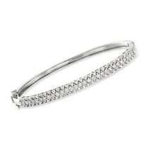 Ross-Simons 0.75 ct. t.w. Diamond Bangle Bracelet in Sterling Silver, Women's, Adult