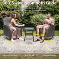 thumbnail image 4 of Bellefurn 5 Pieces Outdoor Patio Furniture Sets with Swivel Rocker Chairs Rattan Glider Loveseat and Coffee Table,Wicker Outdoor Conversation Sets for Porch Deck Backyard Poolside, 4 of 13