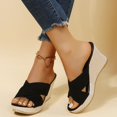 thumbnail image 2 of Wovix Women's Sandals Wedge Sandals Open Toe Ankle Strap Summer Platform Slip On Summer Shoes Casual Daily Wear, 2 of 7