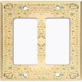 thumbnail image 6 of Metal Light Switch Plate Cover Antique Pastel Floral Tile Frame Yellow FLW077, 6 of 13