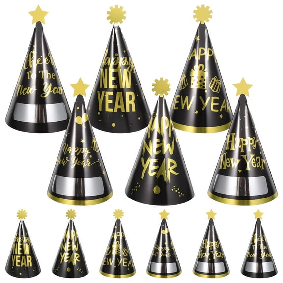 Milisten 12pcs Assorted Color New Year Party Hats for 2024 Celebration, Festive Headwear for Holiday Events and Gatherings