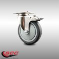 thumbnail image 2 of 5 Inch 316SS Thermoplastic Rubber Swivel Top Plate Caster with Total Lock Brake, 2 of 2