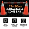 thumbnail image 6 of Retractable Barrier for Safety Traffic Cones - 2" OD - 72-120" Large Orange and White Bar Barricade - for Road Construction, Parking, Warning, Temporary Security Divider - by Xpose Safety Pack of 20, 6 of 6