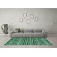 thumbnail image 3 of Ahgly Company Indoor Round Abstract Turquoise Blue Modern Area Rugs, 6' Round, 3 of 4