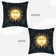 thumbnail image 7 of Velvet Decorative Throw Pillow Covers Set of 2, Soft Square Cushion Cover with Invisible Zipper Horoscope Sun Stars Moon Printing, 20"x20", 7 of 7