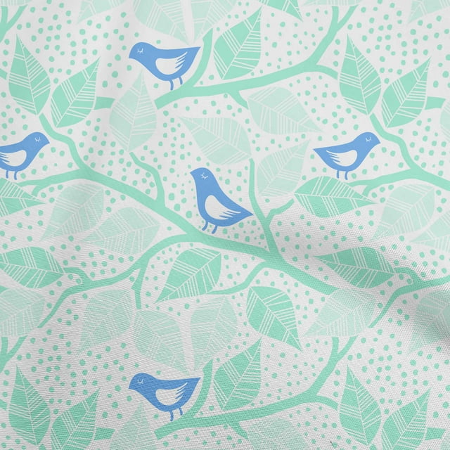 oneOone Cotton Cambric Sea Green Fabric Asian Block Sewing Craft Projects Fabric Prints By Yard 42 Inch Wide