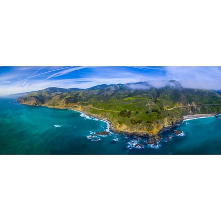Aerial view of Big Sur coastline California USA Poster Print by Panoramic