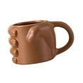 thumbnail image 5 of Fancyes Novelty Fist Coffee Mug Coffee Cup Ceramic 300ml for Home Office Modern Birthday Holiday Gift for Men Women Milk Mug Tea Cup Brown, 5 of 8