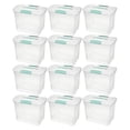thumbnail image 1 of Sterilite Large Nesting ShowOffs Clear File Box w/ Handle and Latches, (12 Pack), 1 of 12
