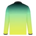 thumbnail image 3 of Miluxas Mens Long Sleeve Polo Shirts Casual Gradient Golf Tops Button Down Lapel Comfy T-shirts Quick Dry Slim Fit Tee Blouse Yellow, 3 of 4