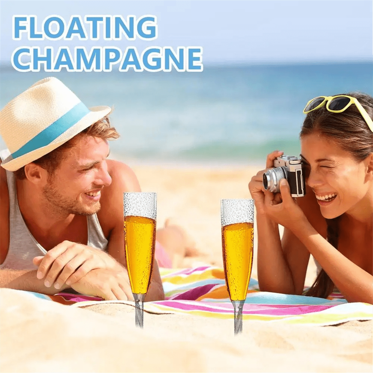 Floating Wine Glasses 6pcs Acrylic Wine Glasses Floating Champagne Flutes Summer Beach Beverage Drinking Goblet Cup