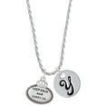 thumbnail image 1 of Delight Jewelry Silvertone Keep Calm and Carry On Silvertone Script Initial Disc - Y - Charm Necklace, 20"+3", 1 of 4