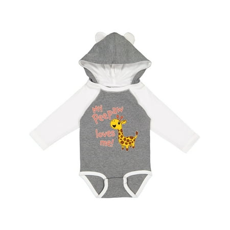 

Inktastic My Peepaw Loves me- cute giraffe Gift Baby Boy or Baby Girl Long Sleeve Bodysuit