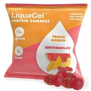 LiquaCel LiquaCel Protein Gummies Peach Mango Watermelon 1.8 oz Bag Snack Gluten-Free GH98